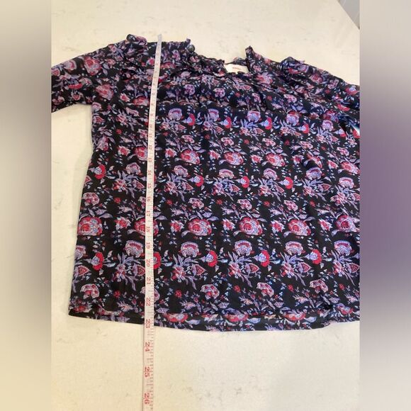 Xirena Lanie Purple Cottage Core Floral Ruffle Silk Blend Long Sleeve Blouse XS - Picture 11 of 11